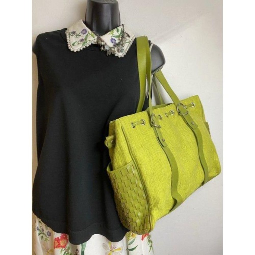 kenneth cole bag green fabric tote - Picture 6 of 10